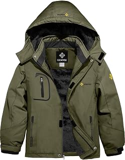 GEMYSE Boy’s Waterproof Ski Snow Jacket — Fleece, Windproof, Hooded